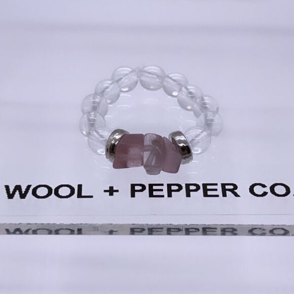 NWT Wool + Pepper Co. Amethyst & Clear Ring - Picture 1 of 6